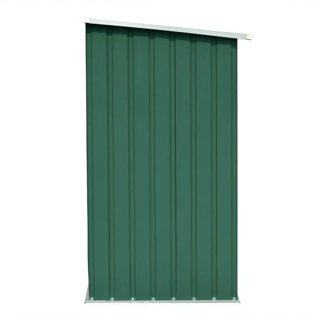 Garden Log Storage Shed Galvanised Steel 163x83x154 cm Green 47089