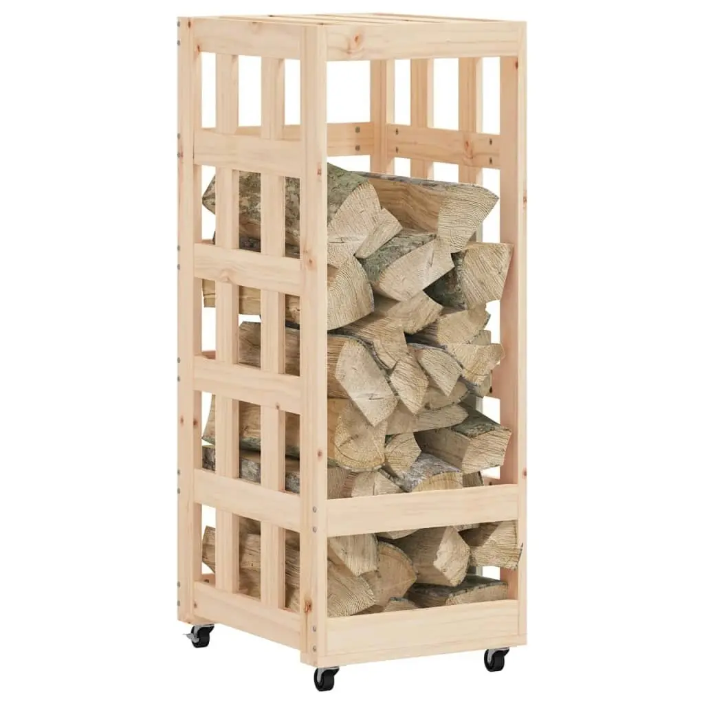 Log Holder with Wheels 40x49x110 cm Solid Wood Pine 832327