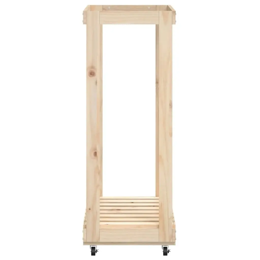 Log Holder with Wheels 76.5x40x108 cm Solid Wood Pine 832325