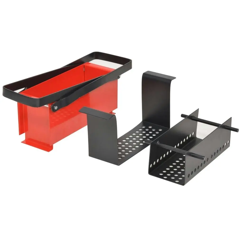 Paper Log Briquette Maker Steel 34x14x14 cm Black and Red 142921