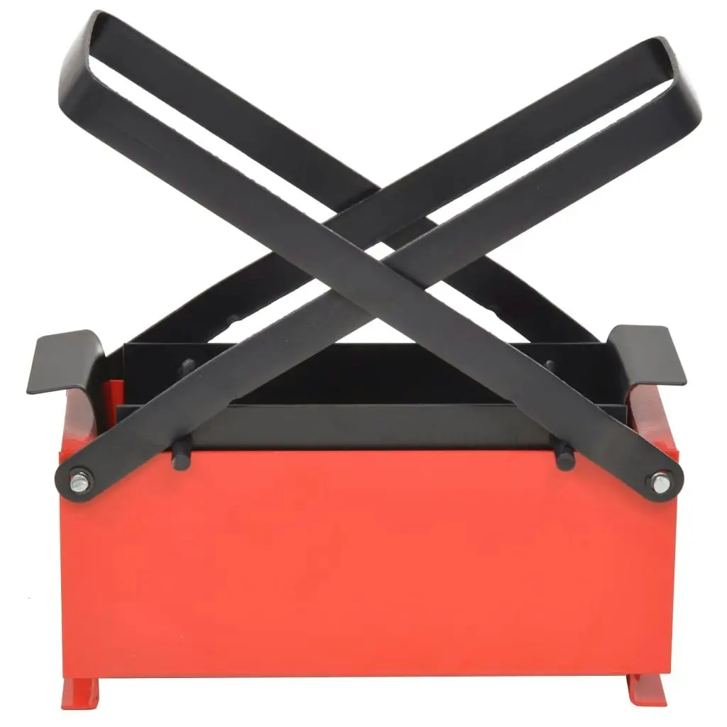 Paper Log Briquette Maker Steel 34x14x14 cm Black and Red 142921