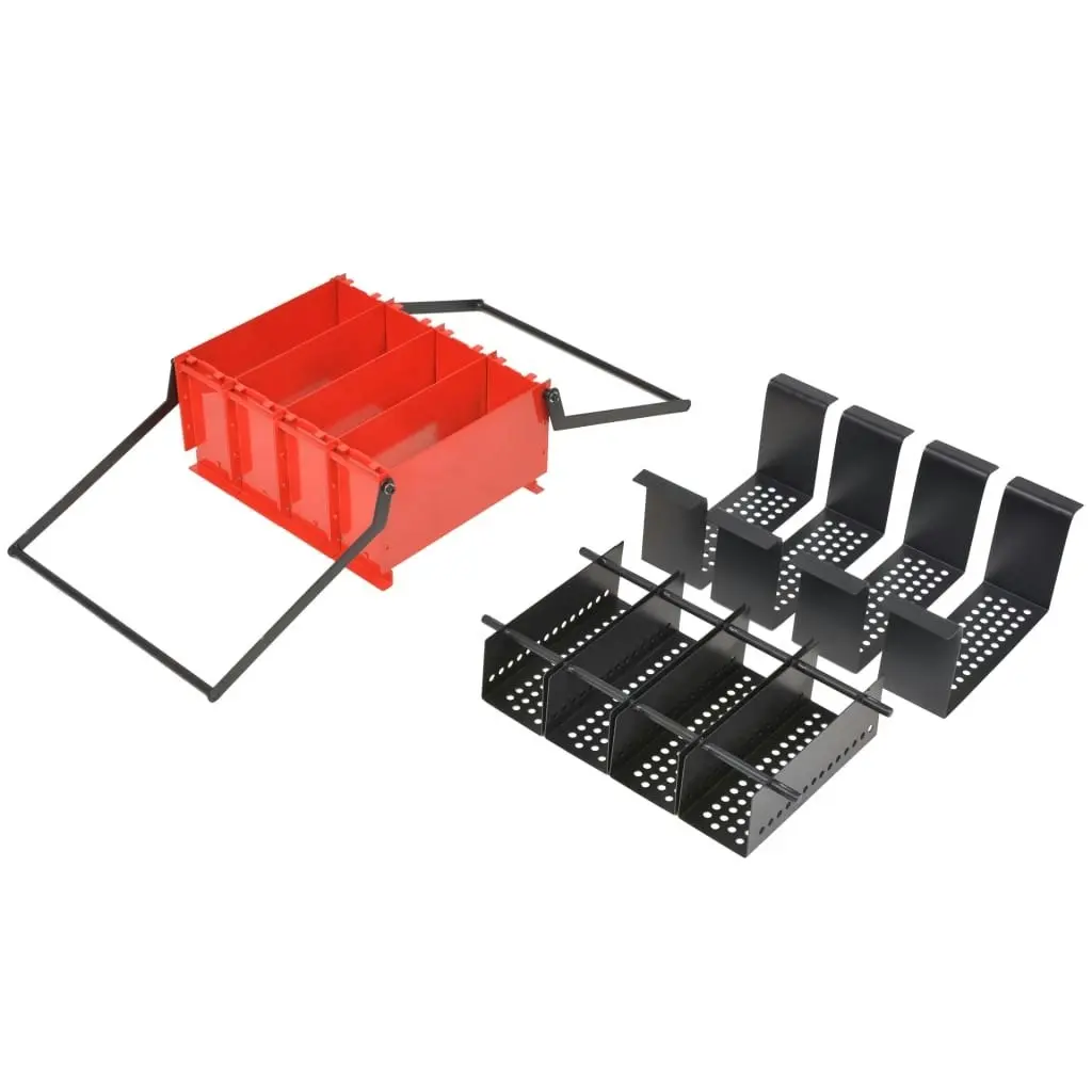 Paper Log Briquette Maker Steel 38x31x18 cm Black and Red 142922