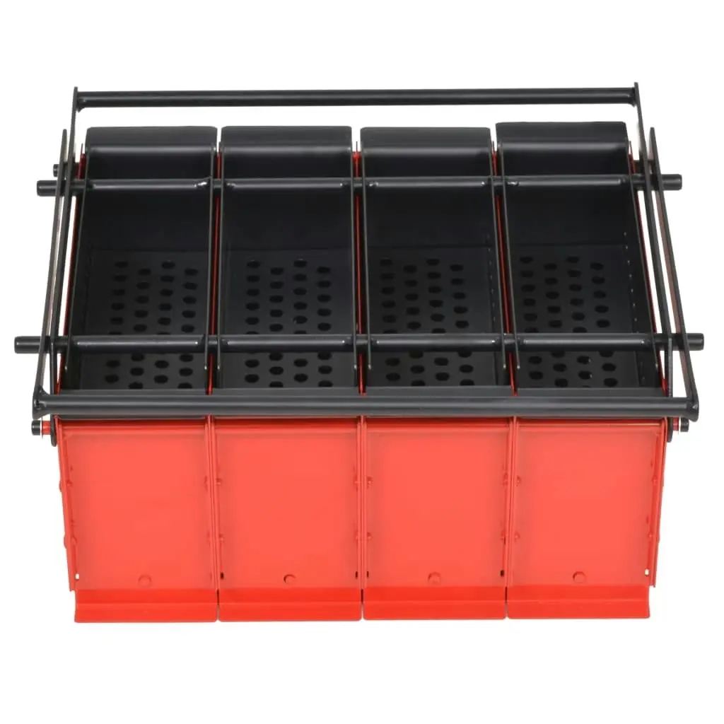 Paper Log Briquette Maker Steel 38x31x18 cm Black and Red 142922