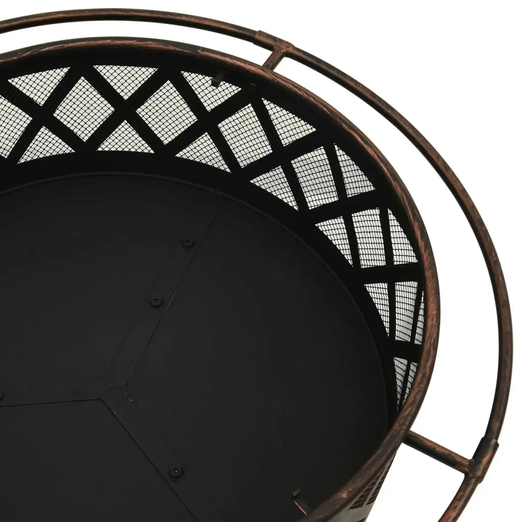 Rustic Fire Pit with Poker 76 cm XXL Steel 311885