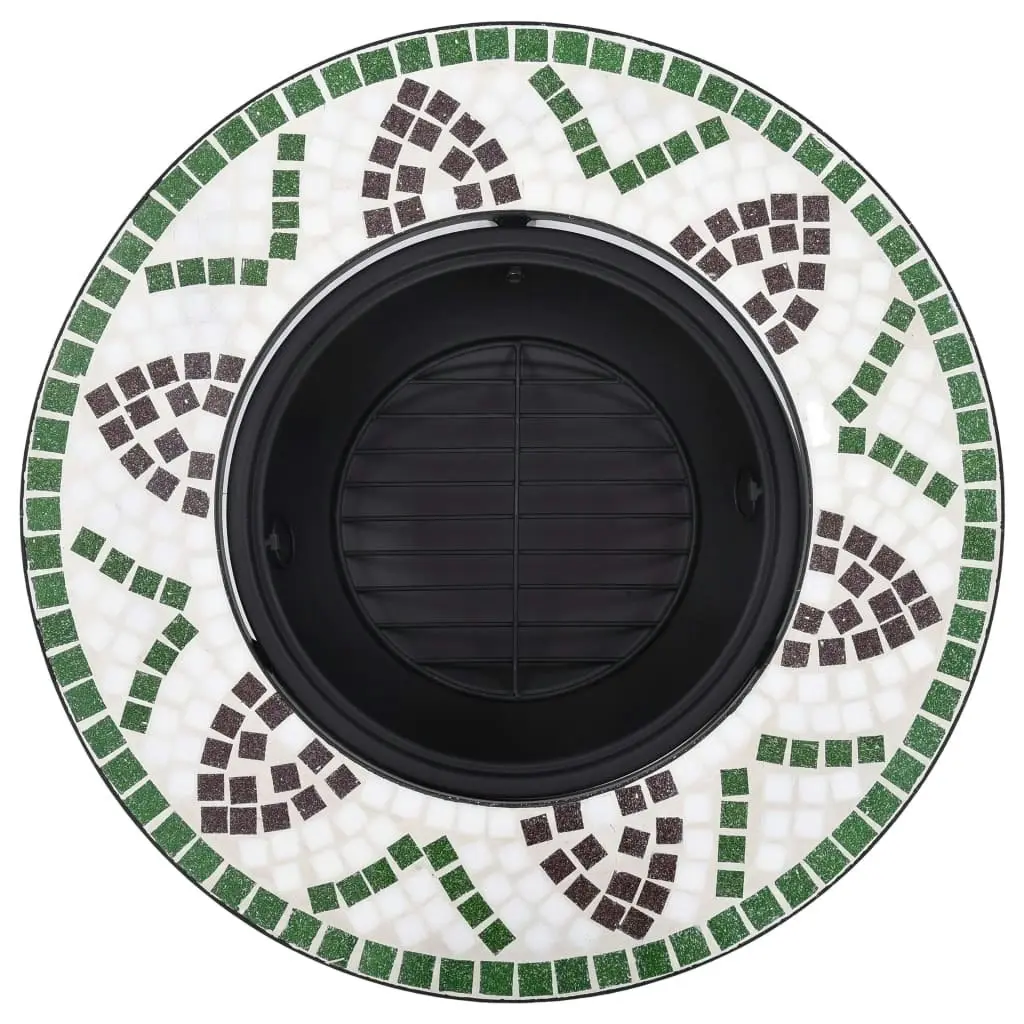 vidaXL Mosaic Fire Pit Green 68cm Ceramic 46722