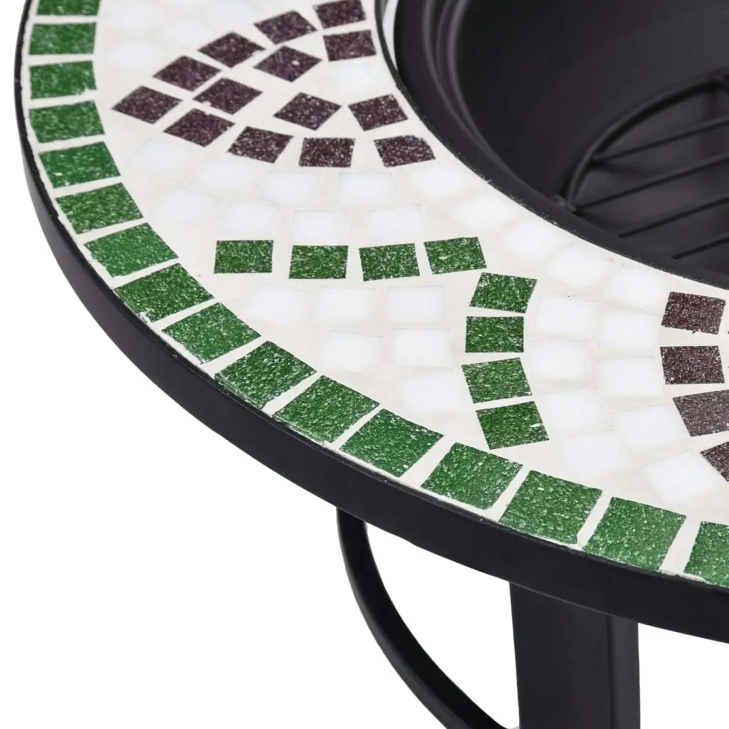 vidaXL Mosaic Fire Pit Green 68cm Ceramic 46722