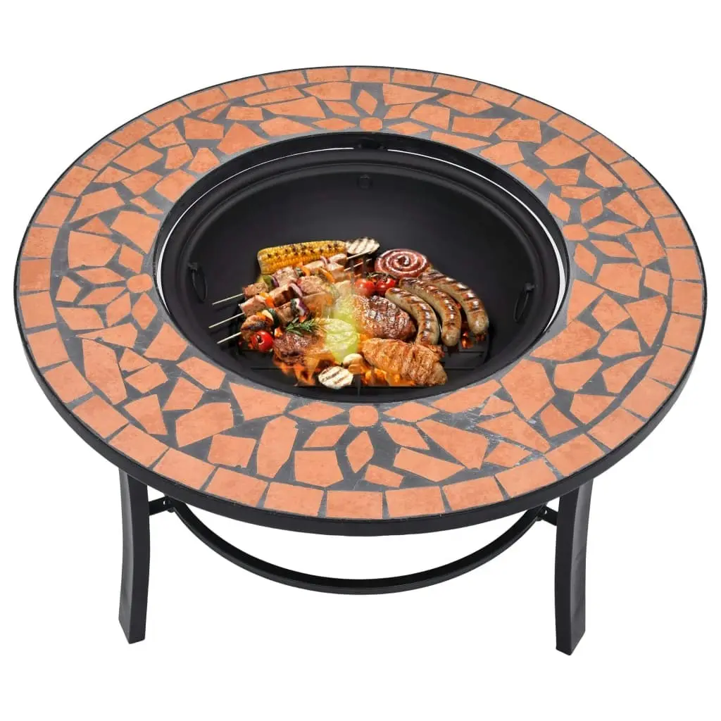 vidaXL Mosaic Fire Pit Terracotta 68cm Ceramic 46719