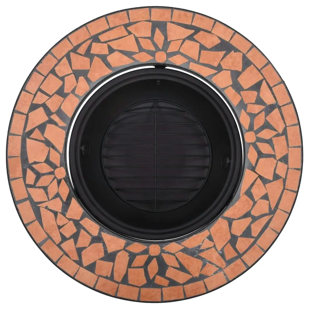 vidaXL Mosaic Fire Pit Terracotta 68cm Ceramic 46719