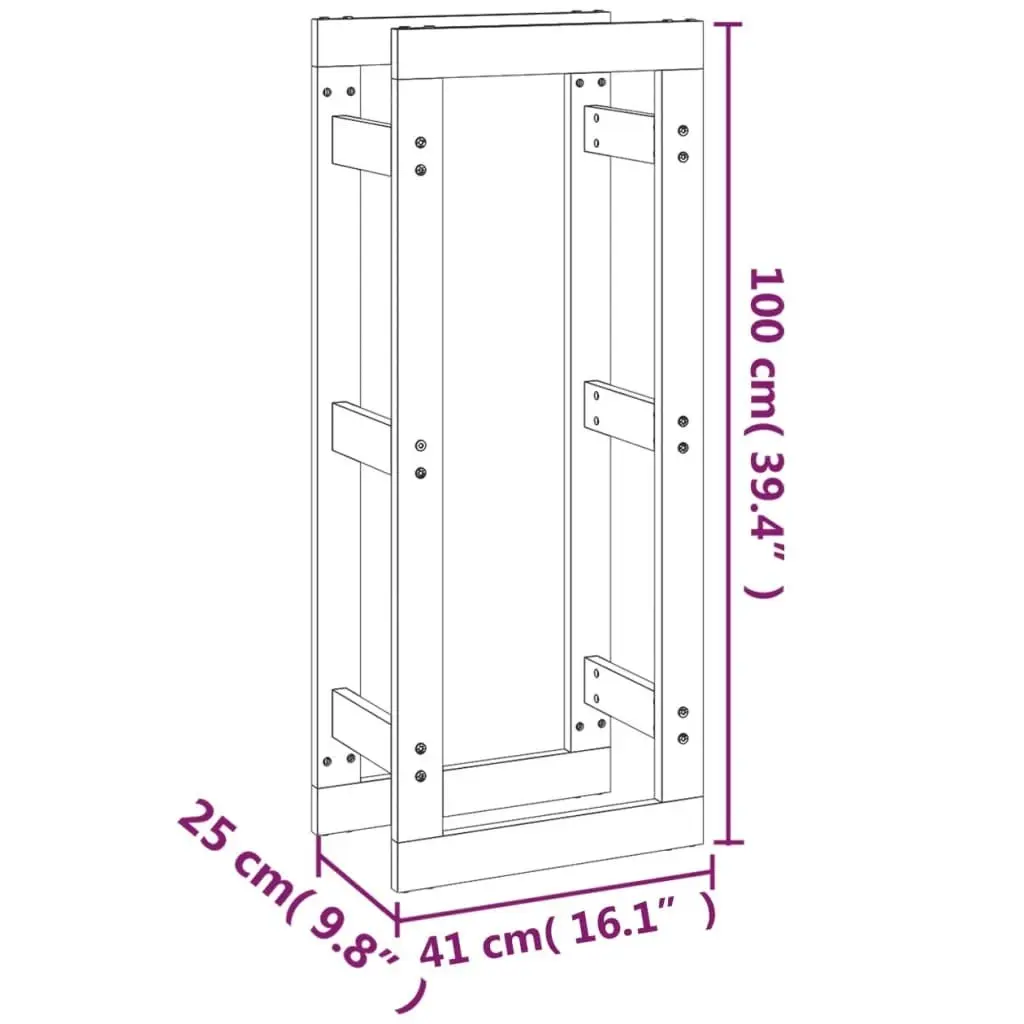 Firewood Rack 41x25x100 cm Solid Wood Pine 822407