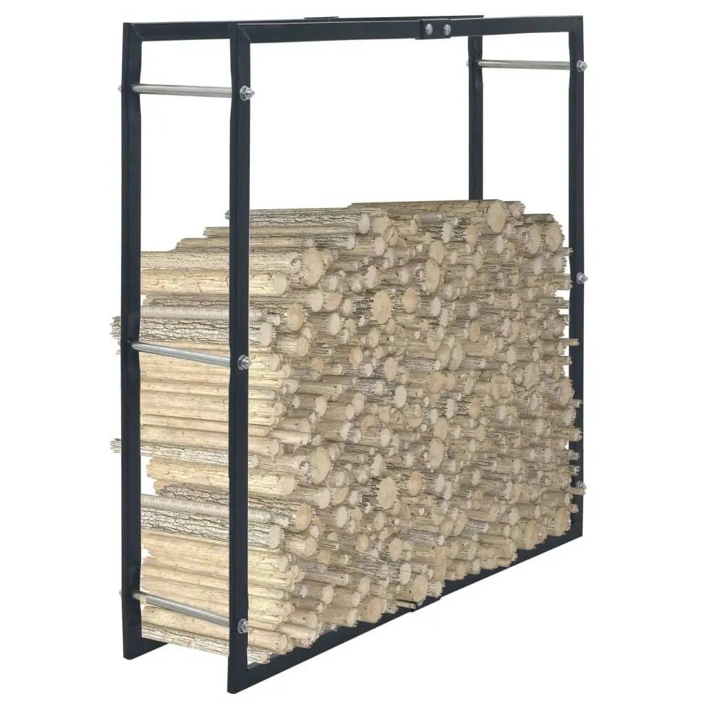 Firewood Rack Black 100x25x100 cm Steel 286288