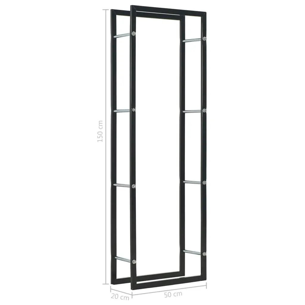 Firewood Rack Black 50x20x150 cm Steel 284699