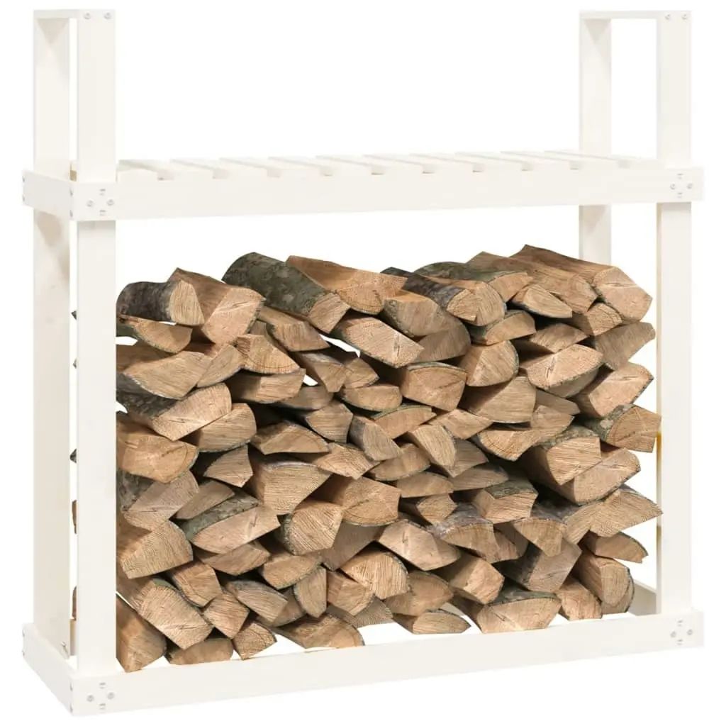 Firewood Rack White 110x35x108.5 cm Solid Wood Pine 823858