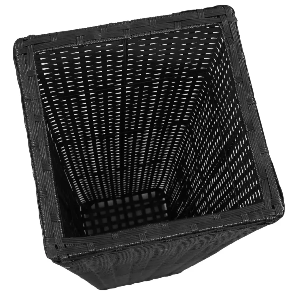 3 Rattan Flower Raised Beds Black 40534