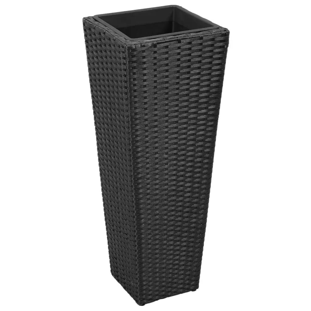 3 Rattan Flower Raised Beds Black 40534