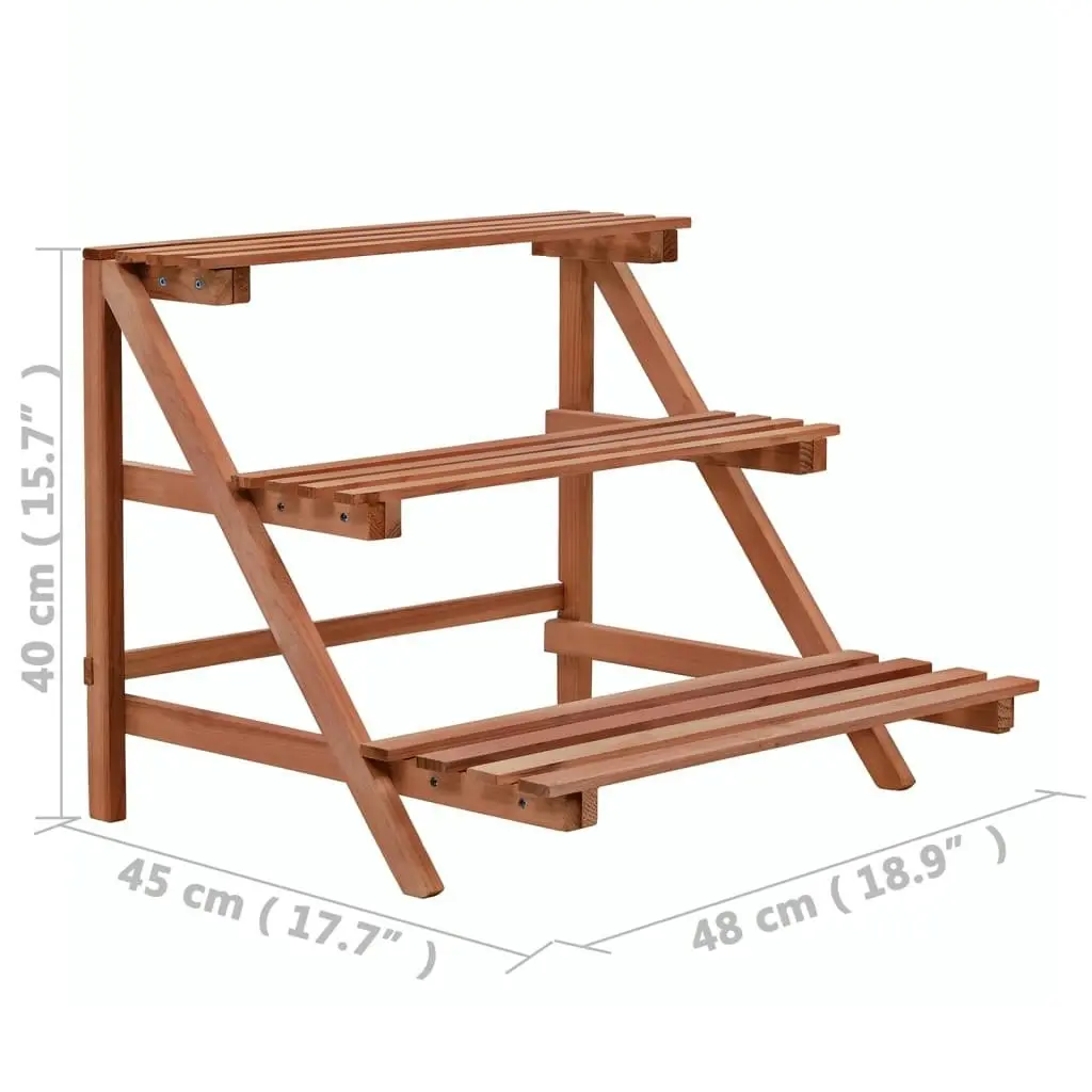 3-Tier Plant Stand Cedar Wood 48x45x40 cm 246436