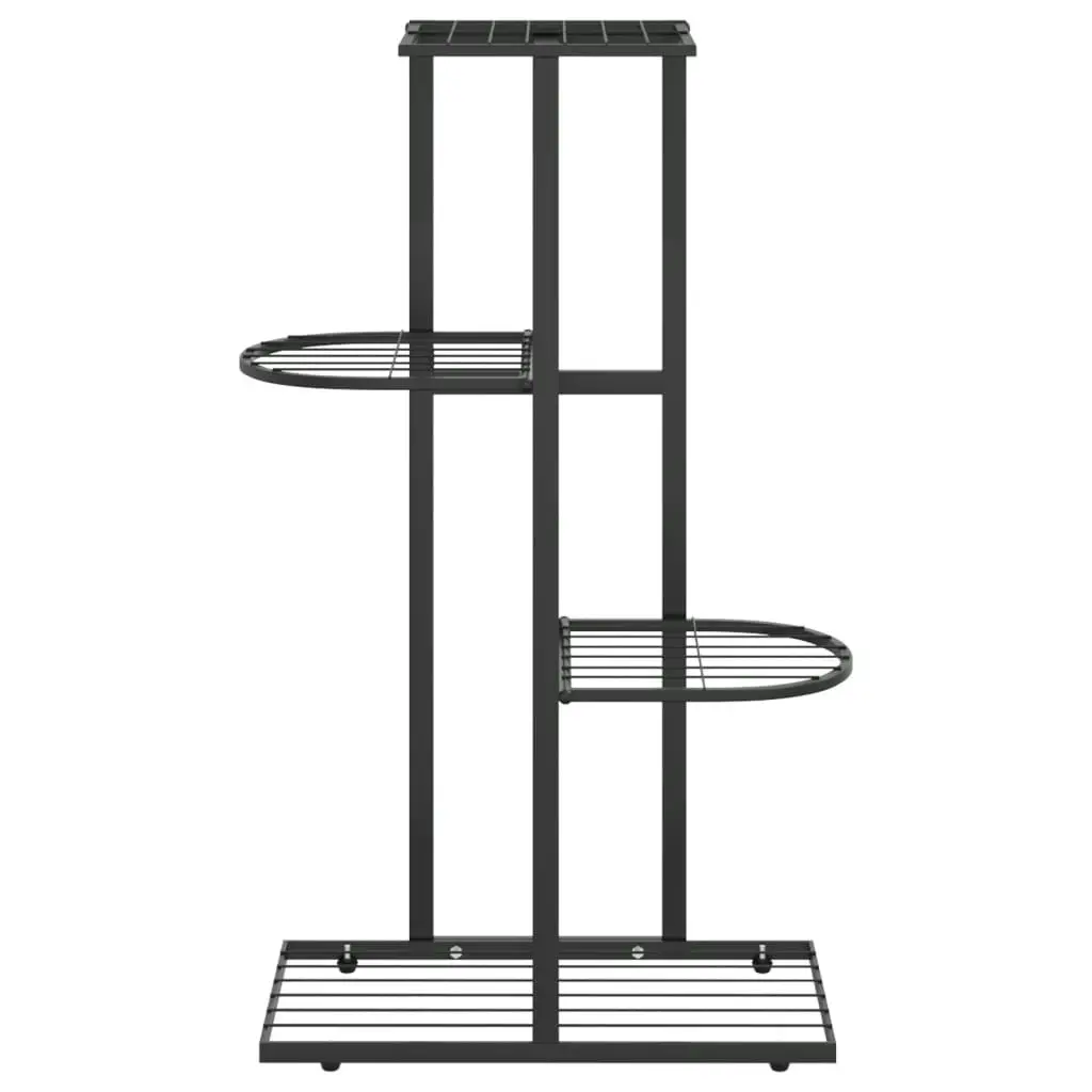 4-Floor Flower Stand 43x22x76 cm Black Metal 336108