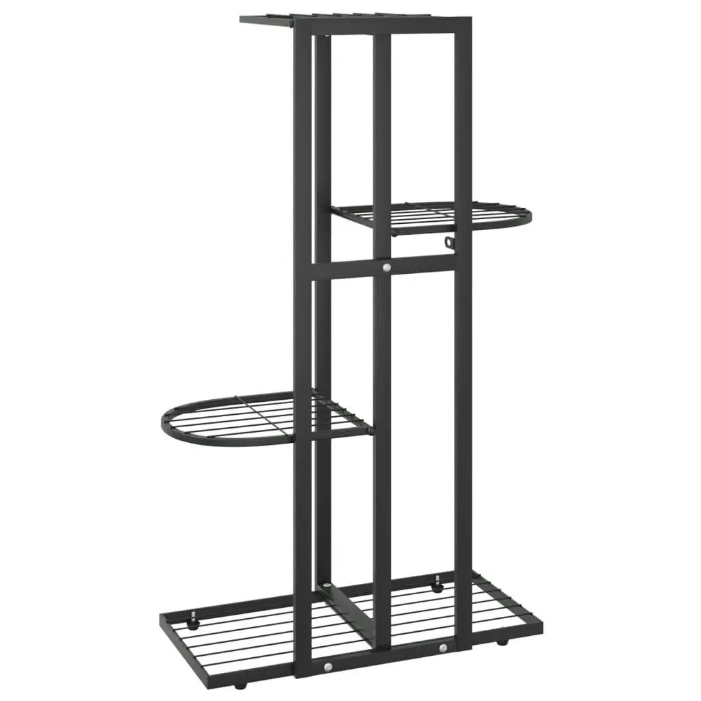 4-Floor Flower Stand 43x22x76 cm Black Metal 336108