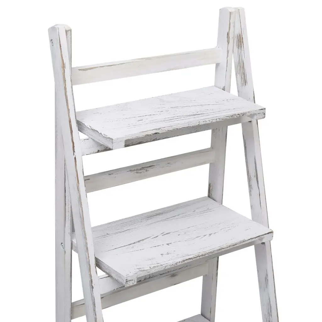 4-Tier Plant Stand White 43x33x113 cm Wood 284254