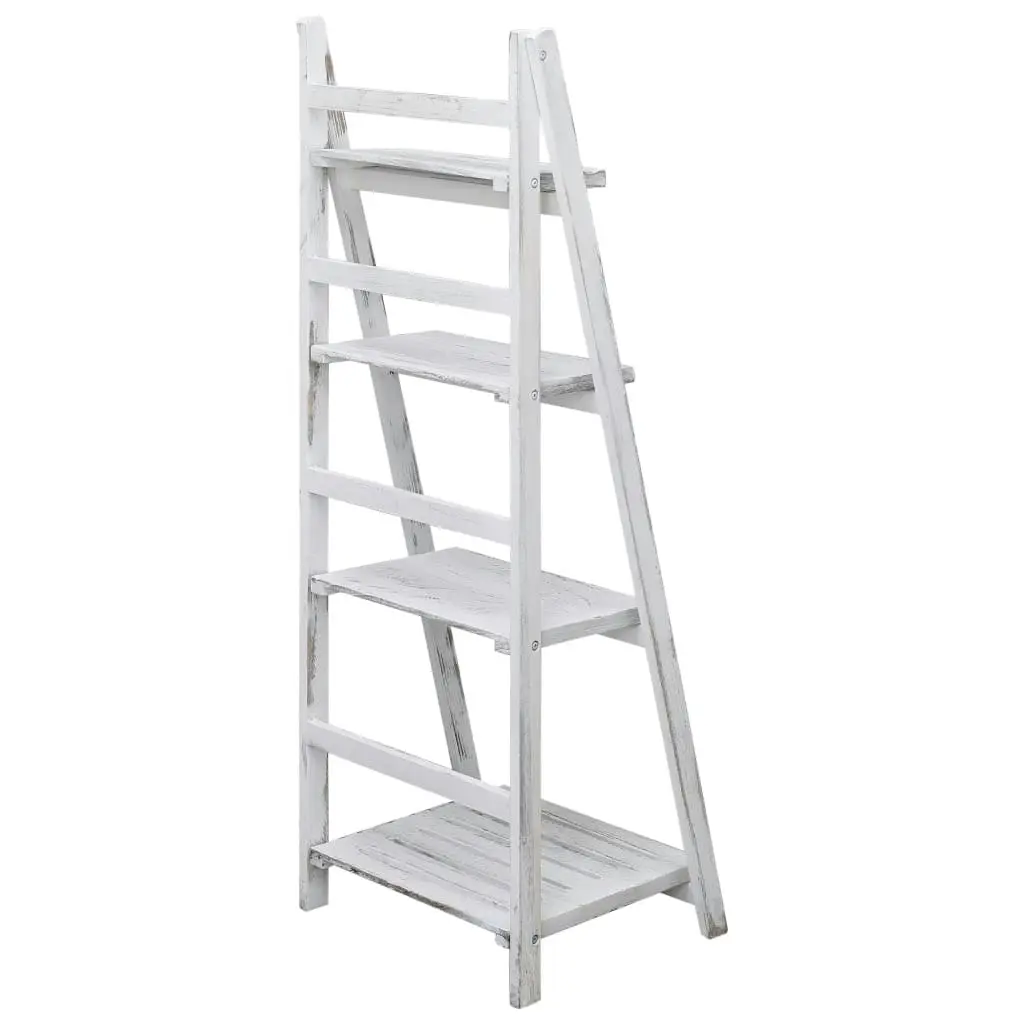 4-Tier Plant Stand White 43x33x113 cm Wood 284254