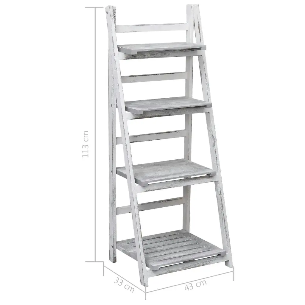 4-Tier Plant Stand Grey 43x33x113 cm Wood 284253