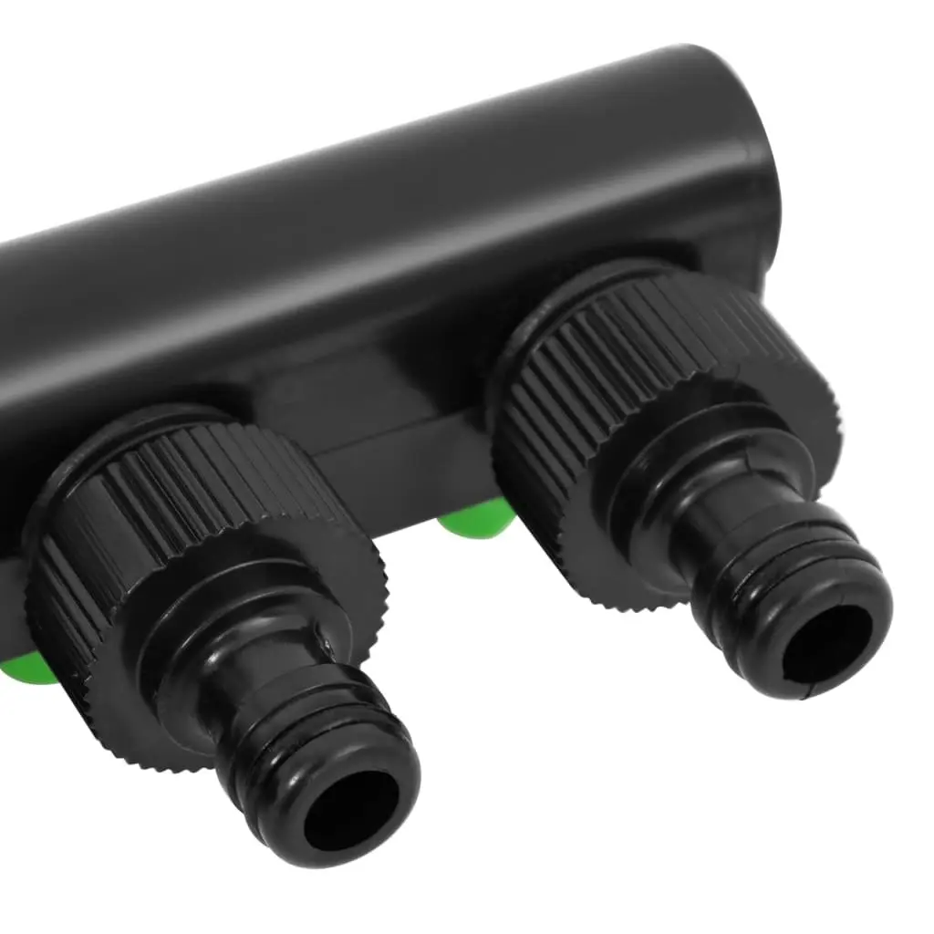 4-Way Tap Adaptor Green and Black 19.5x6x11 cm ABS & PP 154450