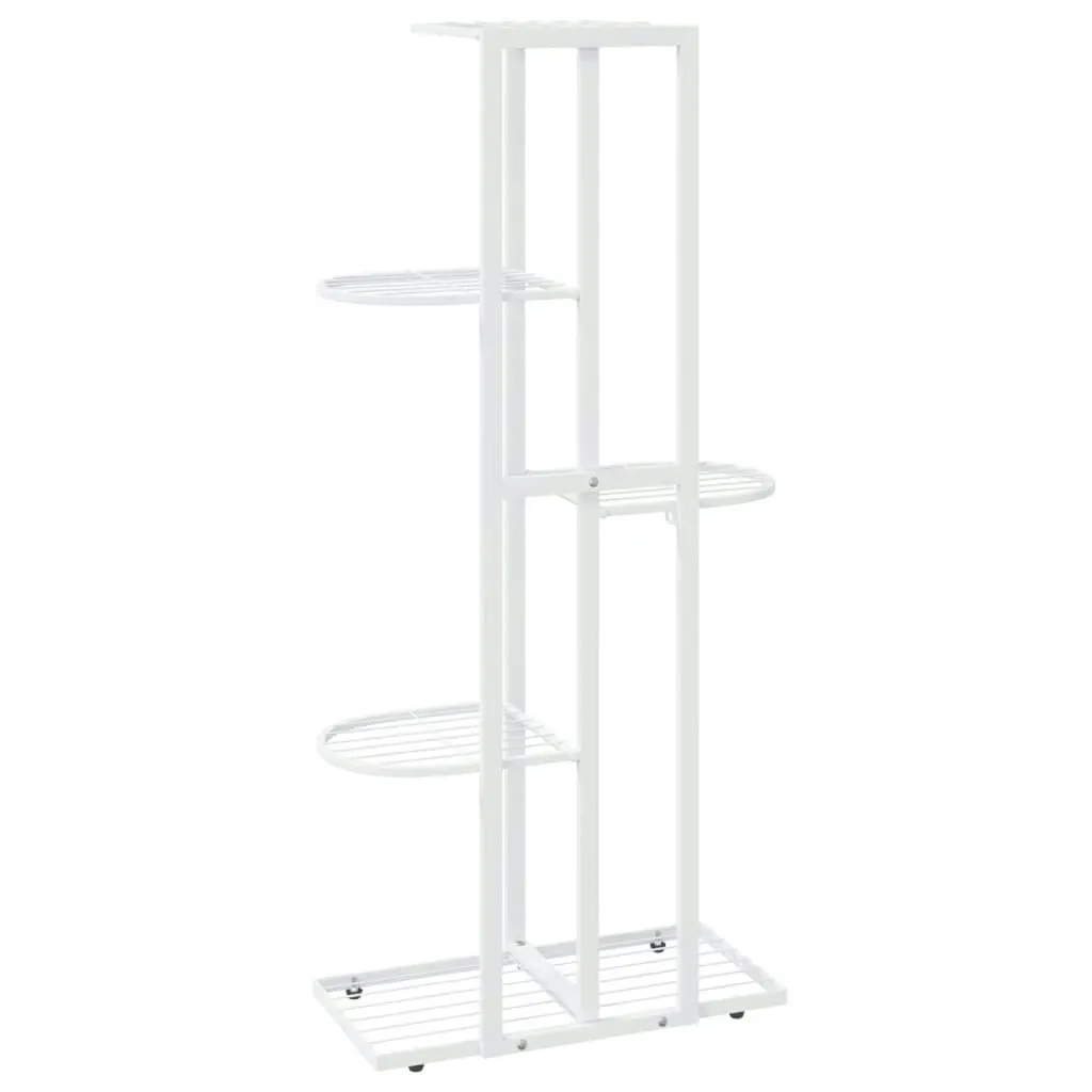 5-Floor Flower Stand 43x22x98 cm White Metal 336111