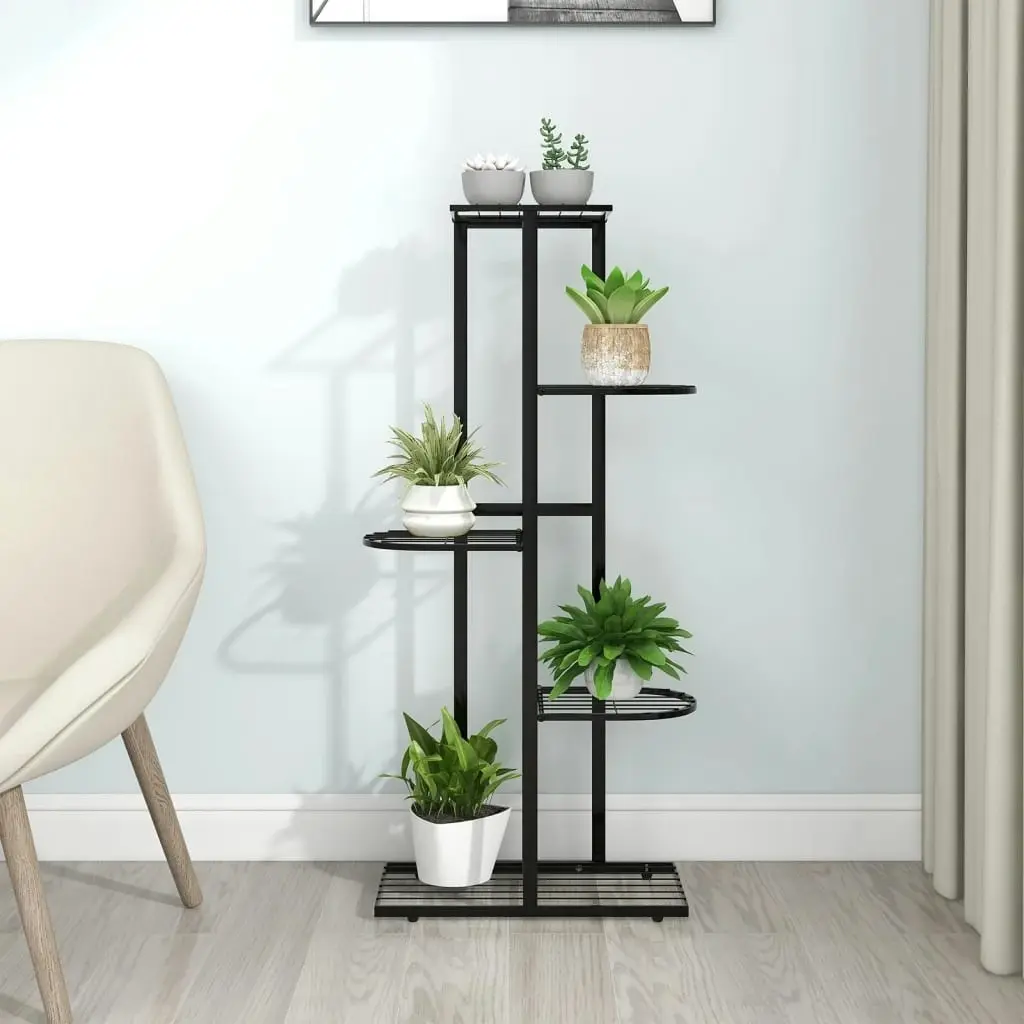 5-Floor Flower Stand 43x22x98 cm Black Metal 336110