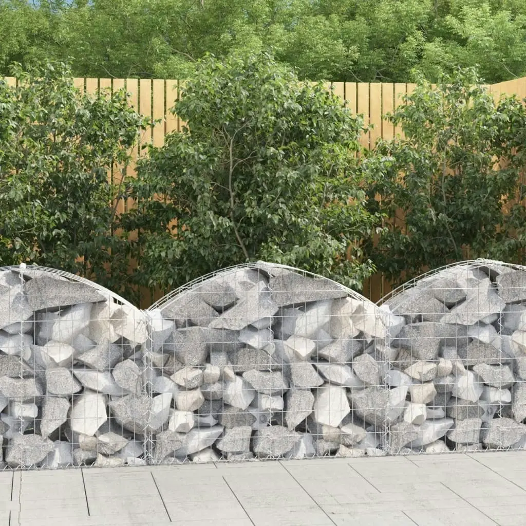 Arched Gabion Basket 100x30x60/80 cm Galvanised Iron 153423