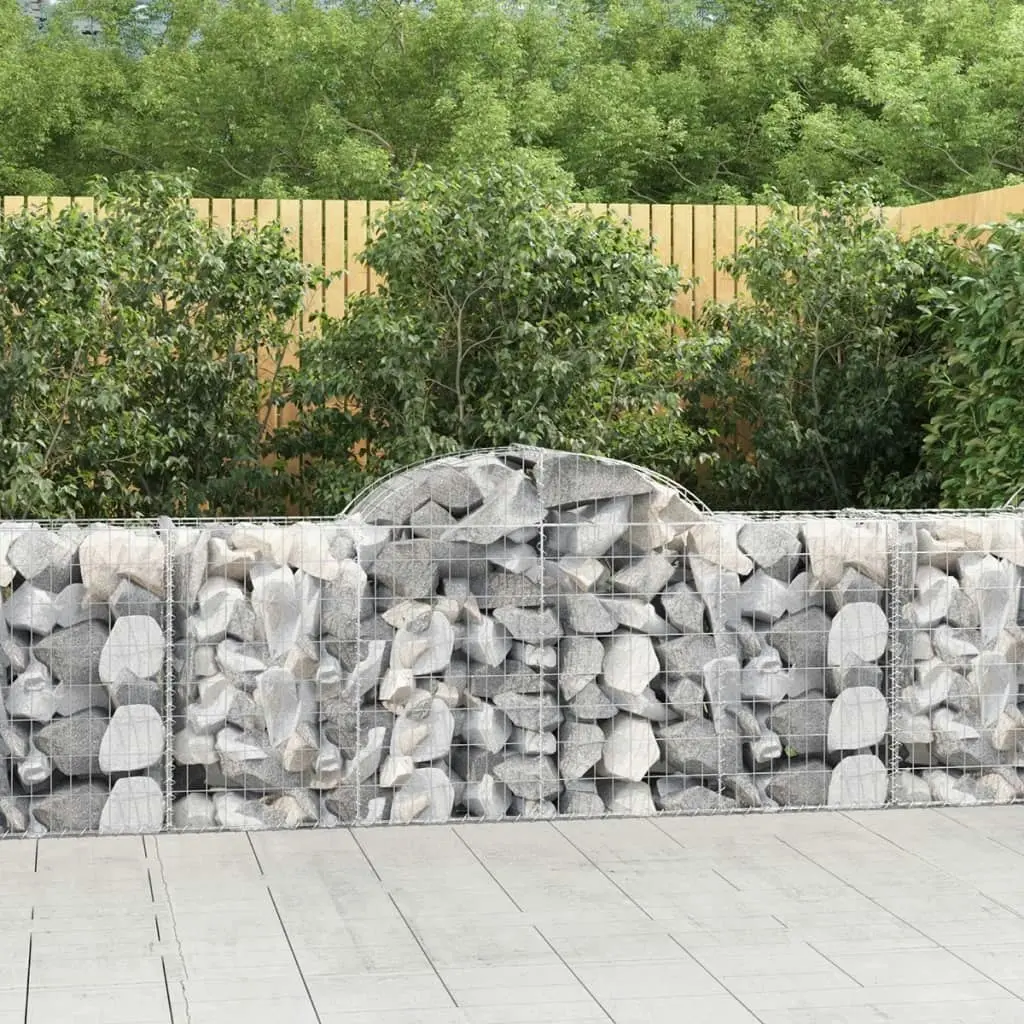 Arched Gabion Basket 200x50x80/100 cm Galvanised Iron 153494