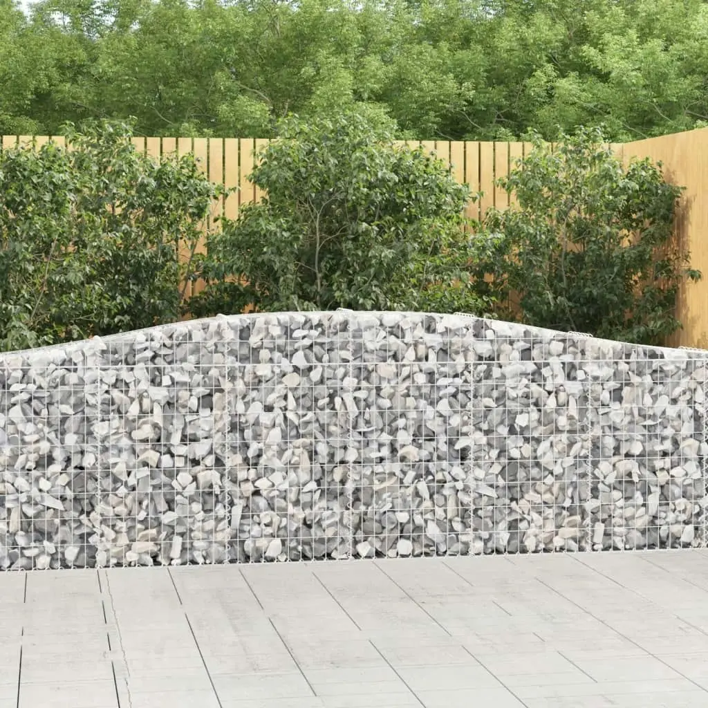 Arched Gabion Basket 400x30x80/100 cm Galvanised Iron 153404