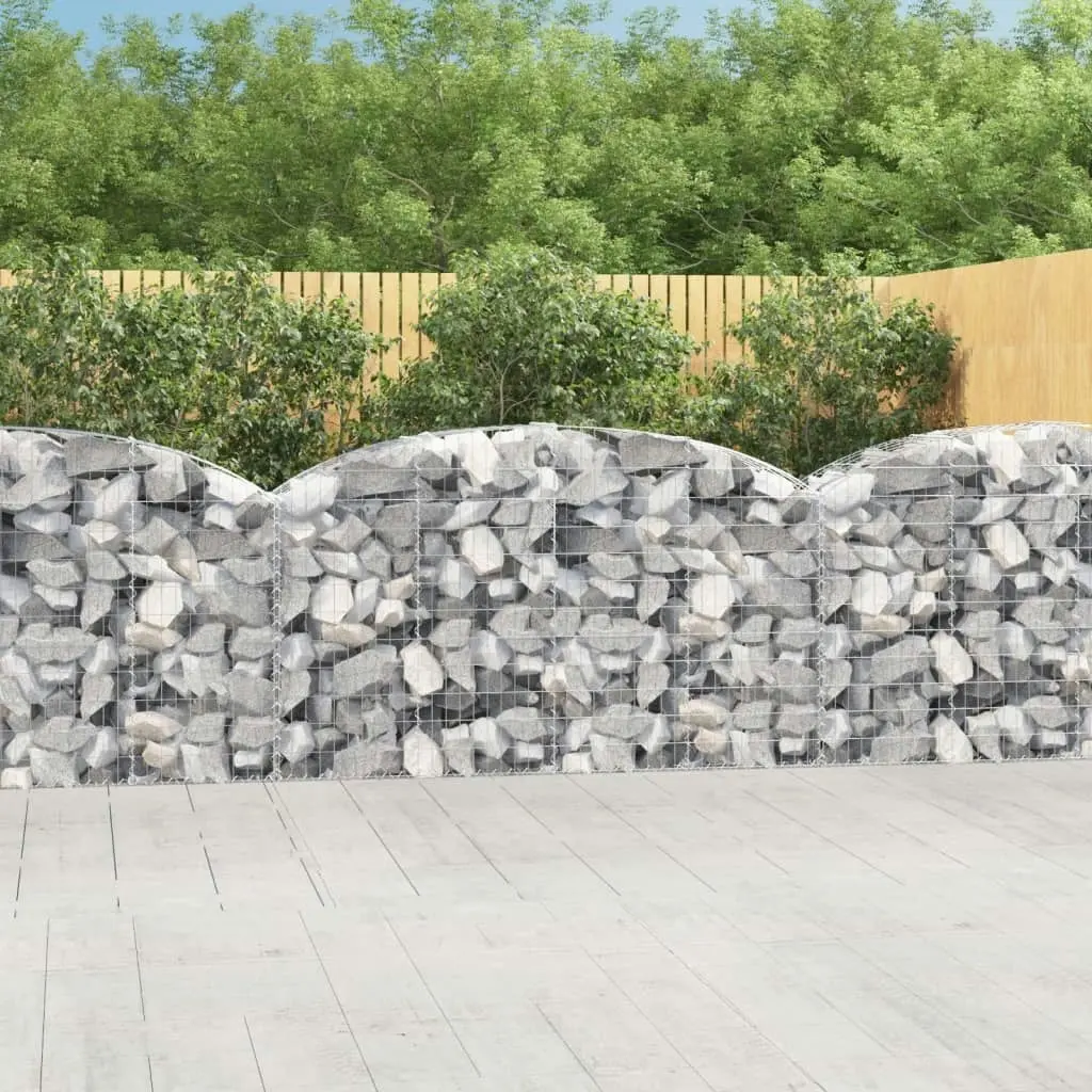 Arched Gabion Basket 200x50x100/120 cm Galvanised Iron 153475