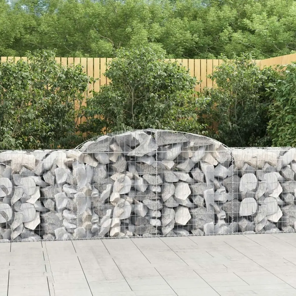 Arched Gabion Baskets 10 pcs 300x50x80/100 cm Galvanised Iron 3146691