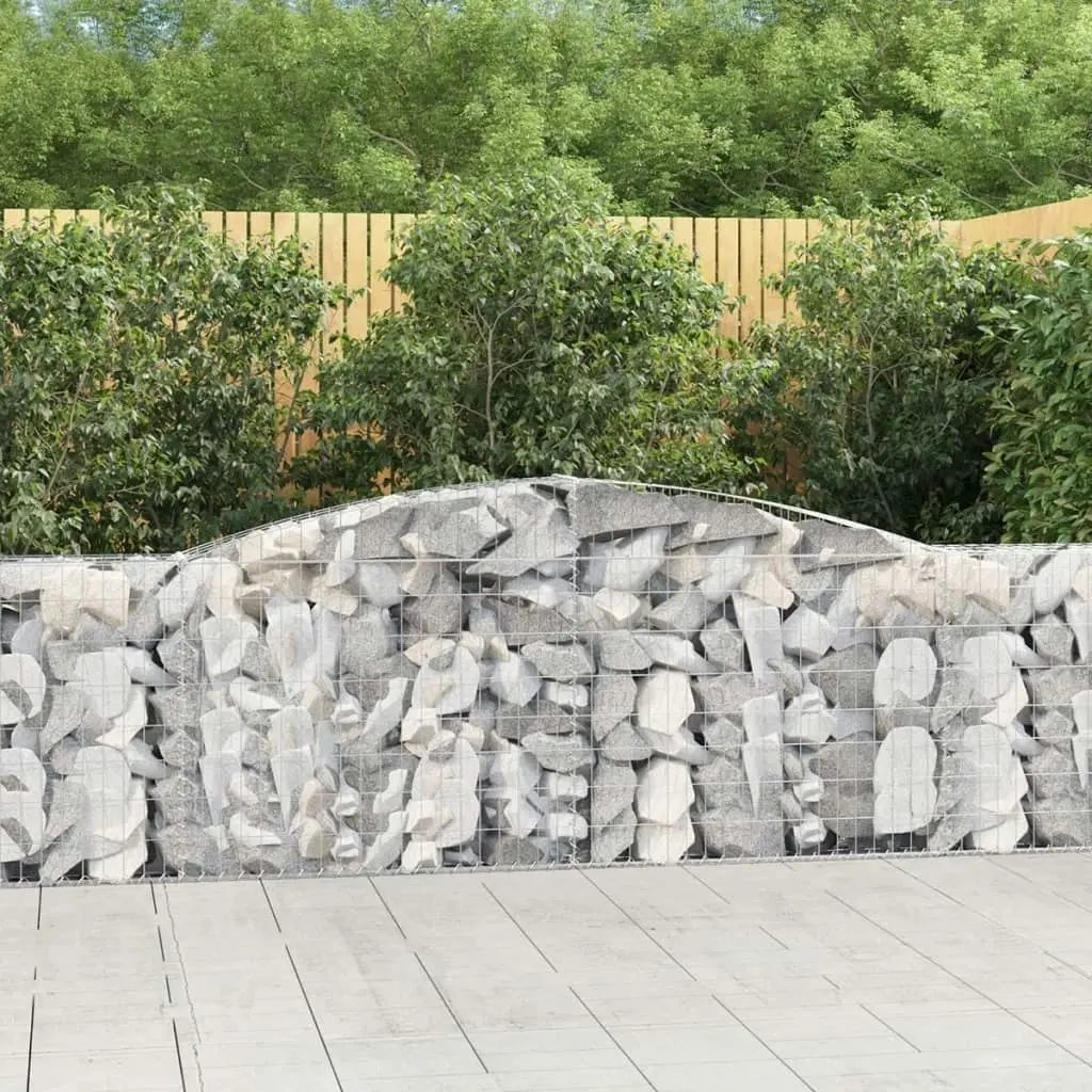 Arched Gabion Basket 400x30x100/120 cm Galvanised Iron 153525