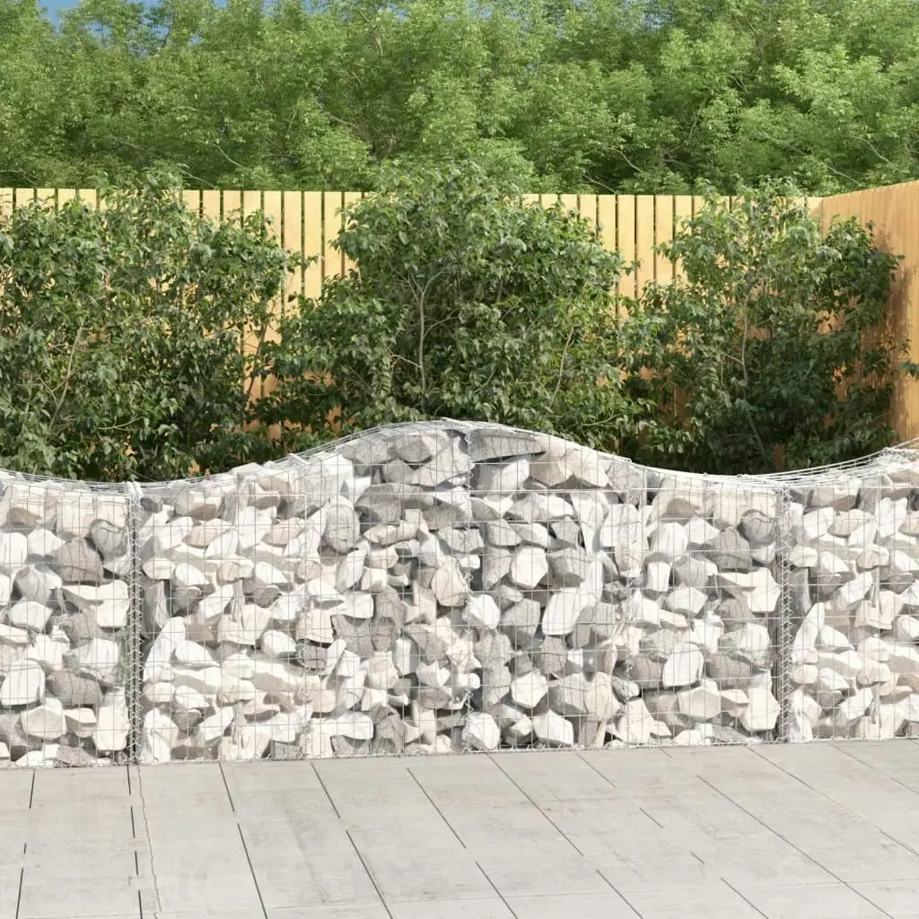 Arched Gabion Baskets 10 pcs 200x50x80/100 cm Galvanised Iron 3145627