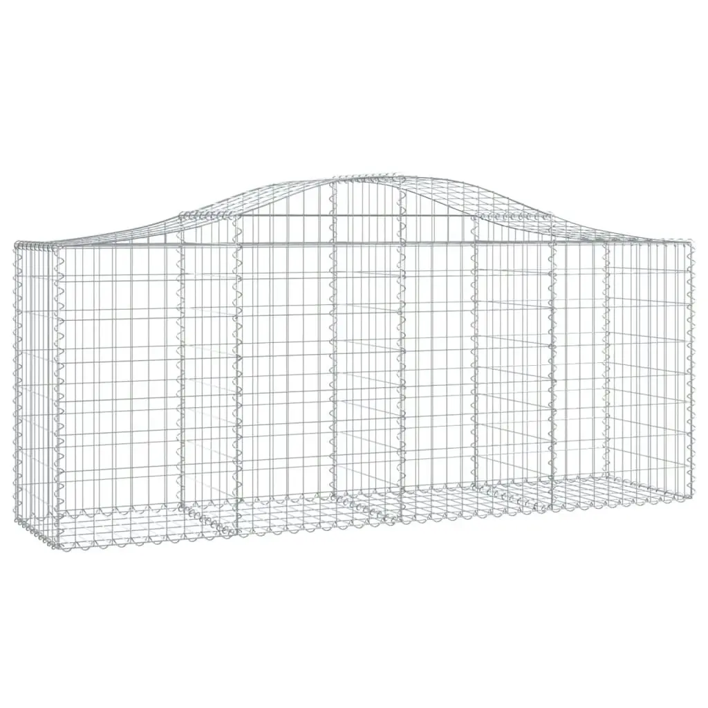 Arched Gabion Baskets 10 pcs 200x50x80/100 cm Galvanised Iron 3145627