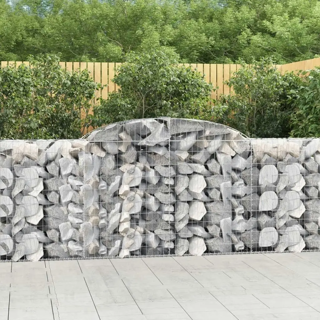 Arched Gabion Baskets 11 pcs 300x50x100/120 cm Galvanised Iron 3146710