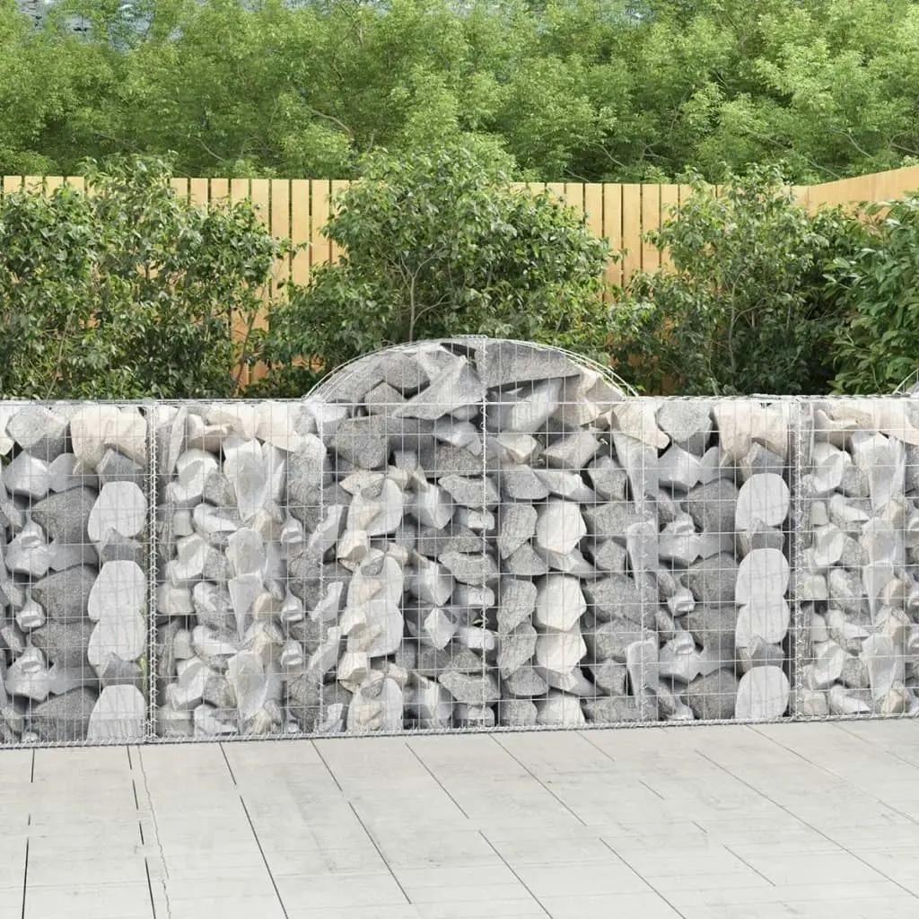 Arched Gabion Basket 200x50x100/120 cm Galvanised Iron 153495