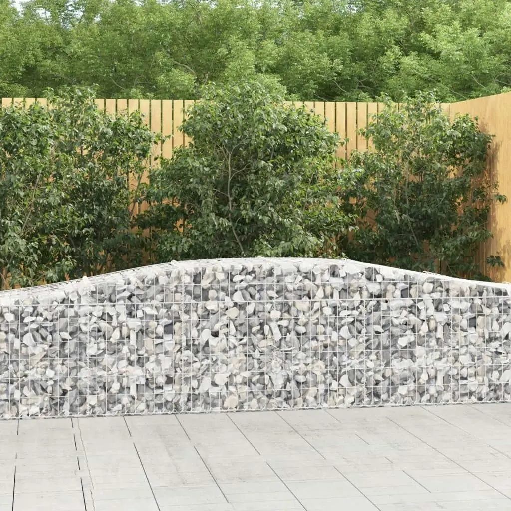 Arched Gabion Baskets 2 pcs 400x50x60/80 cm Galvanised Iron 3145930