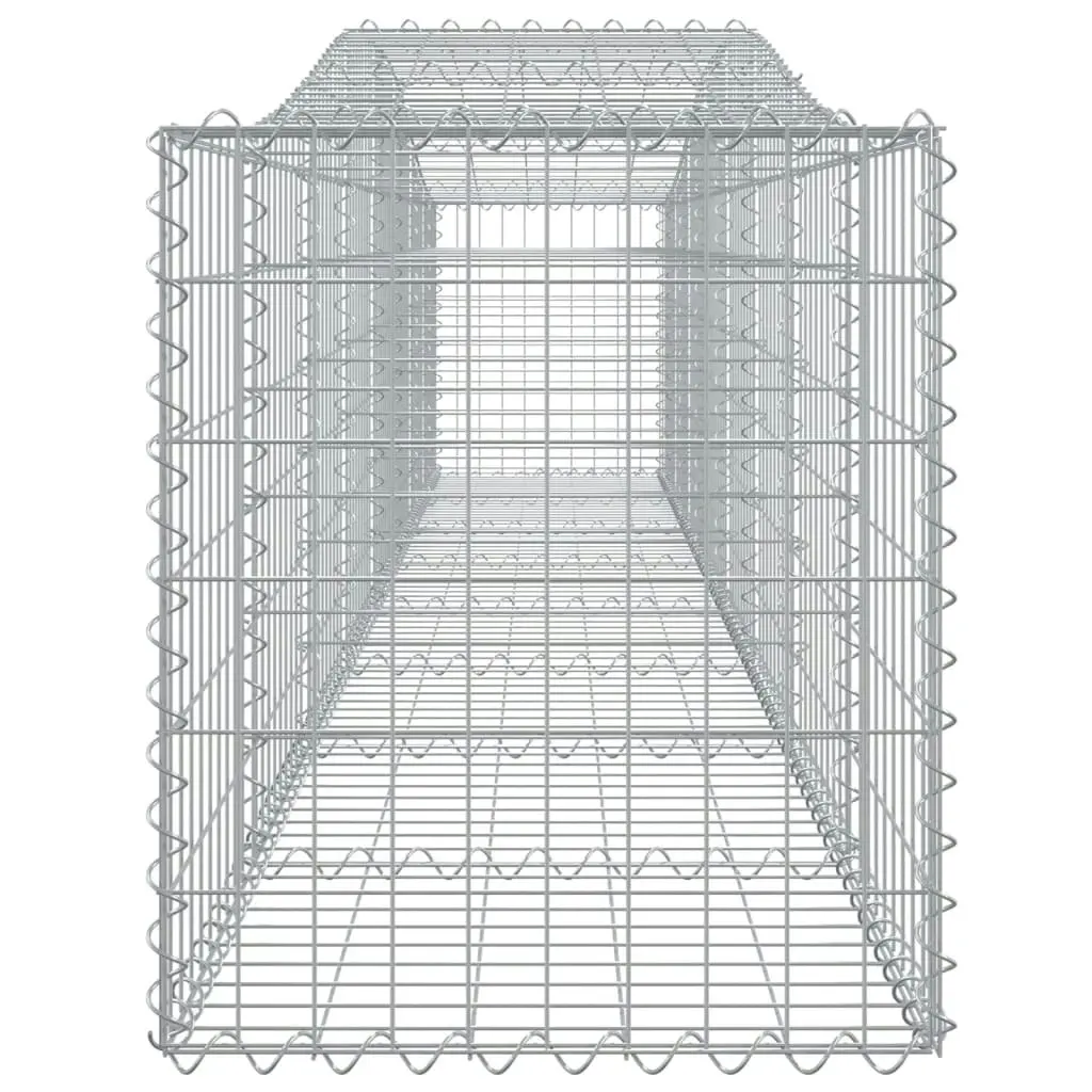 Arched Gabion Baskets 2 pcs 400x50x60/80 cm Galvanised Iron 3145930