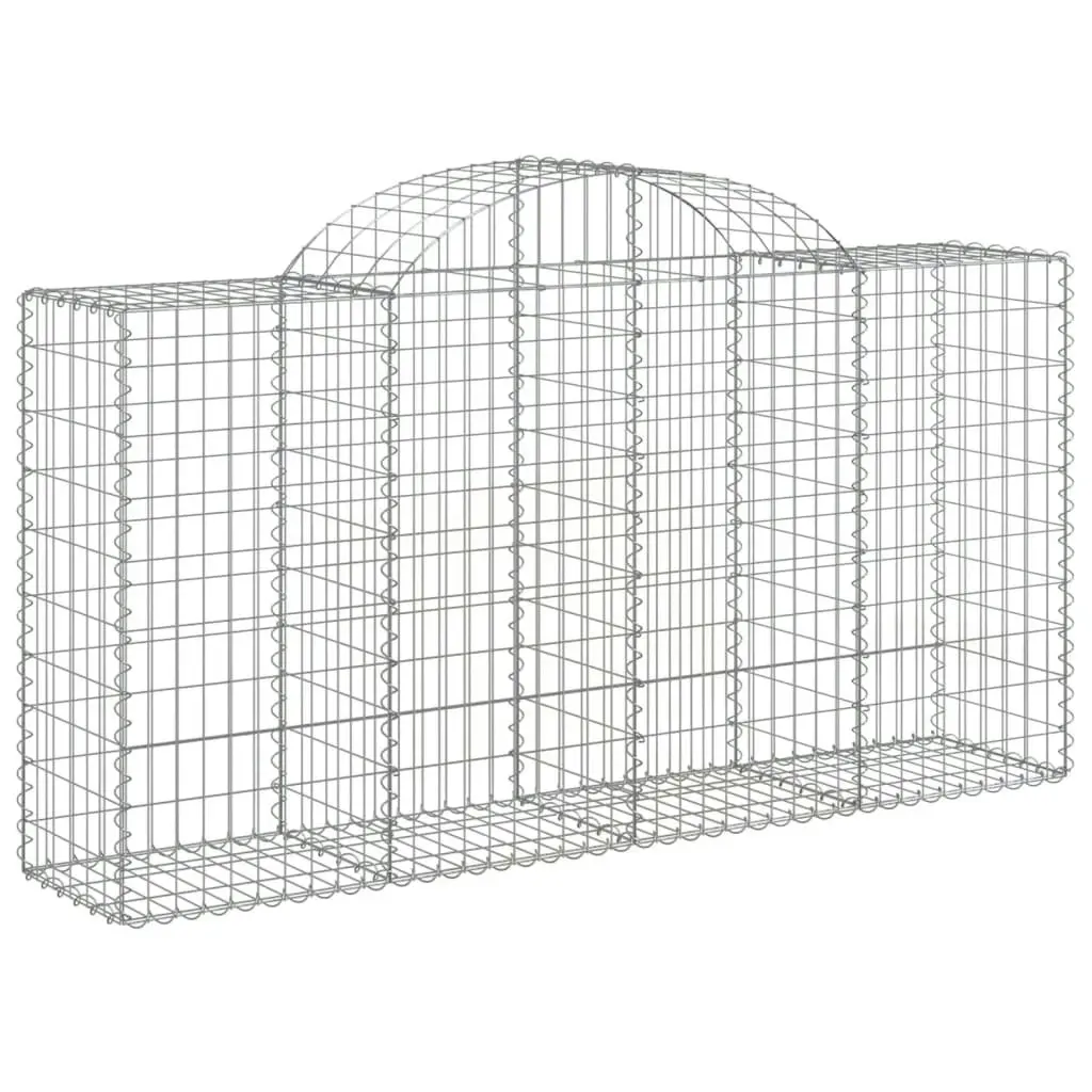 Arched Gabion Baskets 10 pcs 200x50x100/120 cm Galvanised Iron 3146328