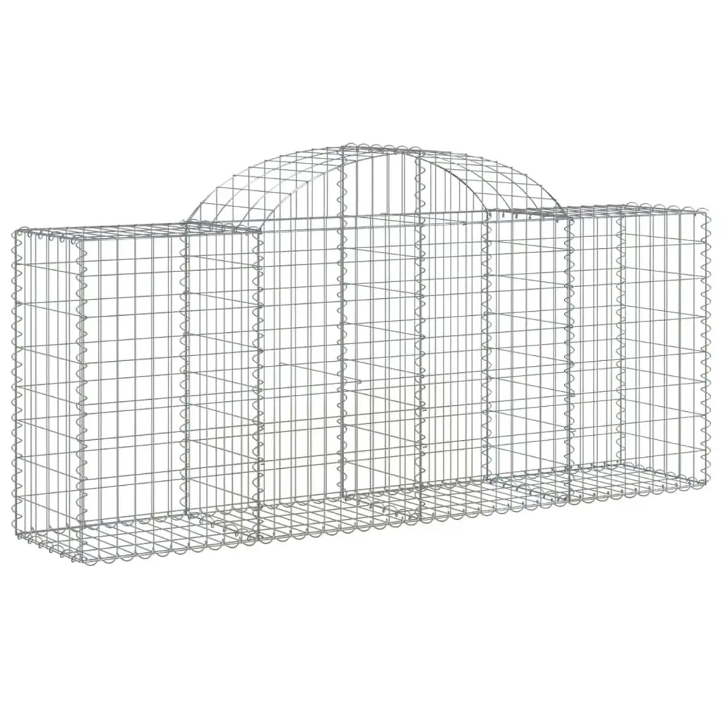 Arched Gabion Baskets 10 pcs 200x50x80/100 cm Galvanised Iron 3146307