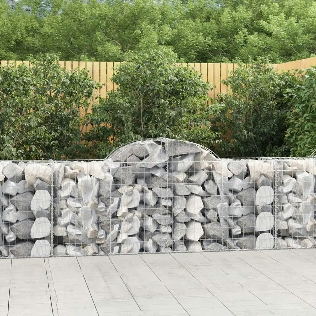 Arched Gabion Baskets 10 pcs 200x50x80/100 cm Galvanised Iron 3146307