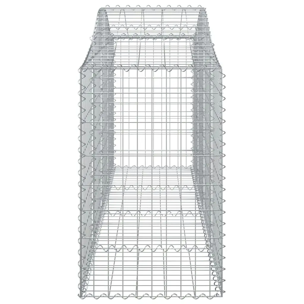 Arched Gabion Baskets 2 pcs 200x50x80/100 cm Galvanised Iron 3145619