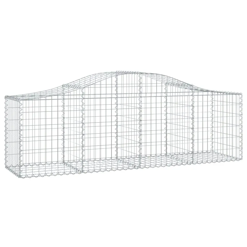 Arched Gabion Baskets 3 pcs 200x50x60/80 cm Galvanised Iron 3145599