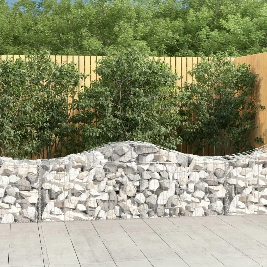 Arched Gabion Baskets 3 pcs 200x50x60/80 cm Galvanised Iron 3145599