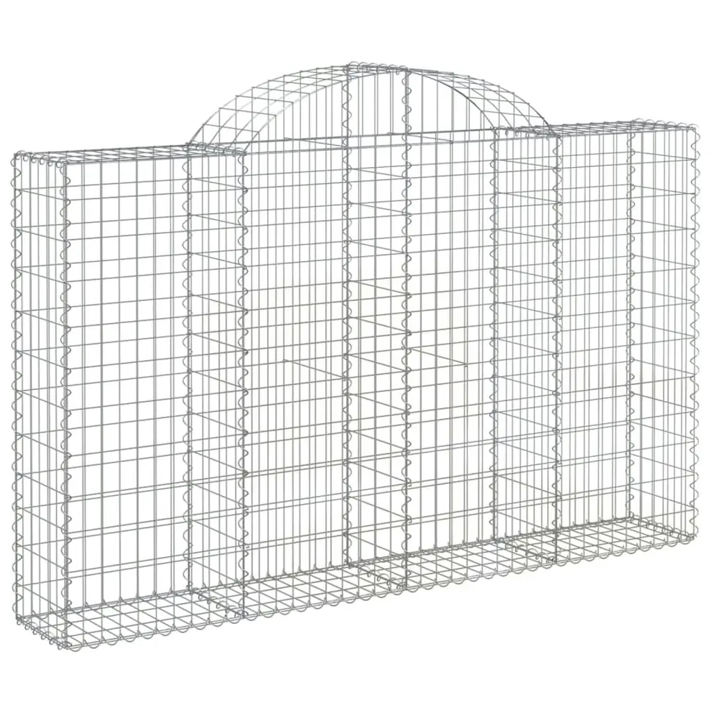 Arched Gabion Baskets 2 pcs 200x30x120/140 cm Galvanised Iron 3146131