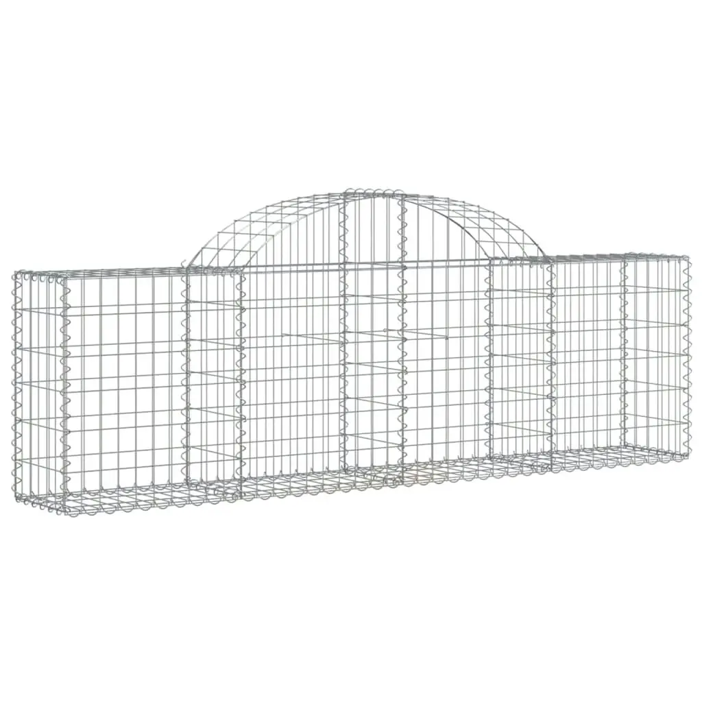 Arched Gabion Baskets 2 pcs 200x30x60/80 cm Galvanised Iron 3146068