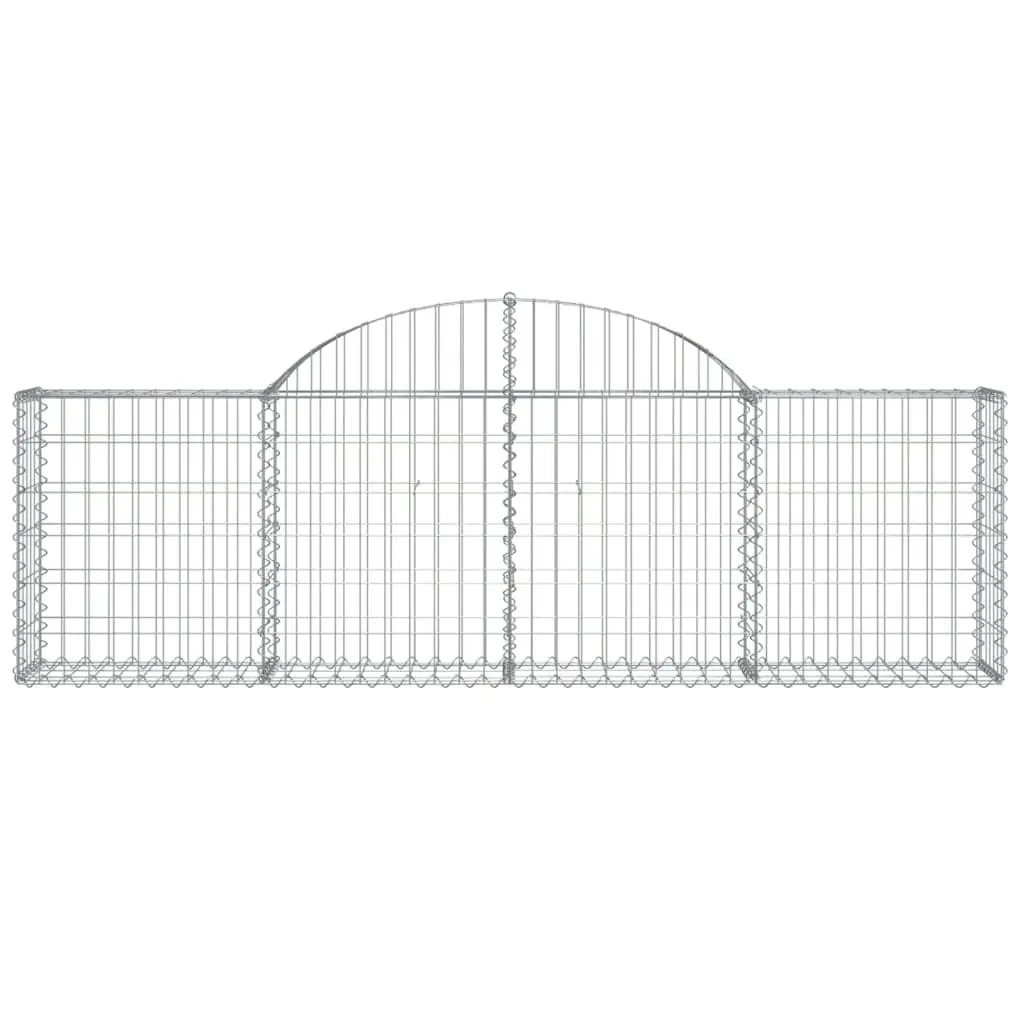 Arched Gabion Baskets 2 pcs 200x30x60/80 cm Galvanised Iron 3146068