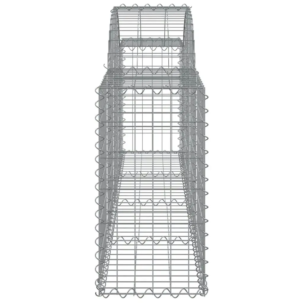 Arched Gabion Baskets 2 pcs 200x30x60/80 cm Galvanised Iron 3146068