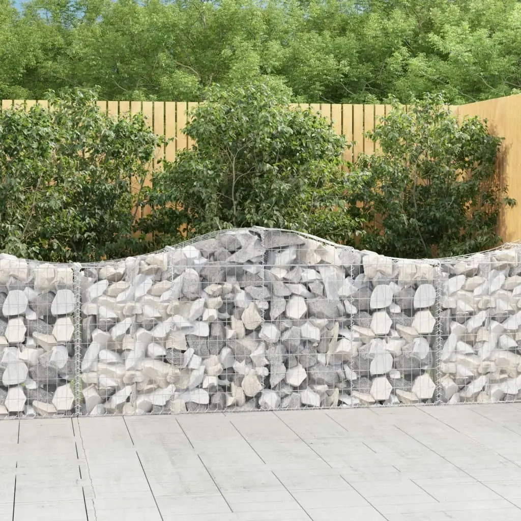 Arched Gabion Baskets 10 pcs 200x30x80/100 cm Galvanised Iron 3145417